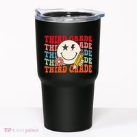 Groovy Retro Third Grade Back To School Students Teachers Tumbler thumb 0
