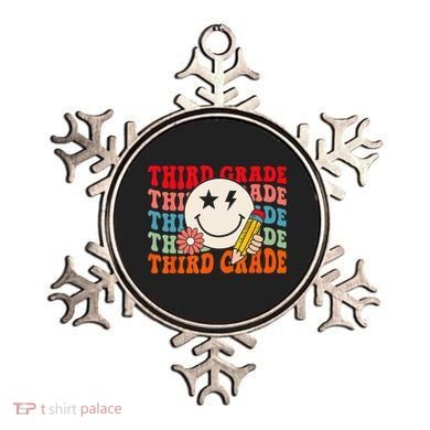 Groovy Retro Third Grade Back To School Students Teachers Ornament