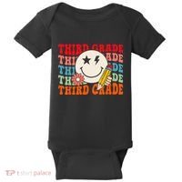 Groovy Retro Third Grade Back To School Students Teachers Baby Bodysuit thumb 0
