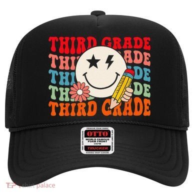 Groovy Retro Third Grade Back To School Students Teachers Hat