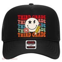 Groovy Retro Third Grade Back To School Students Teachers Hat thumb 0