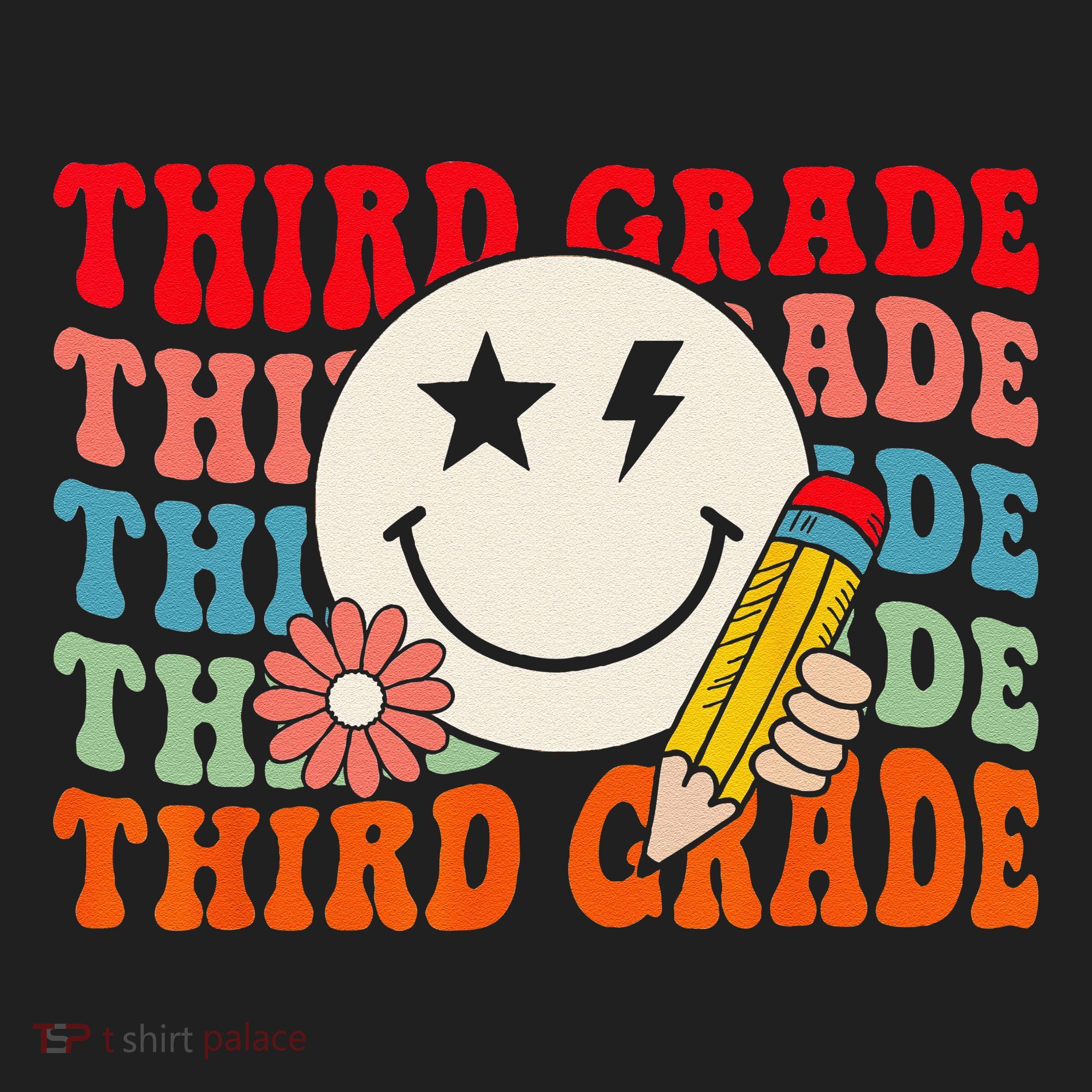Groovy Retro Third Grade Back To School Students Teachers Hat