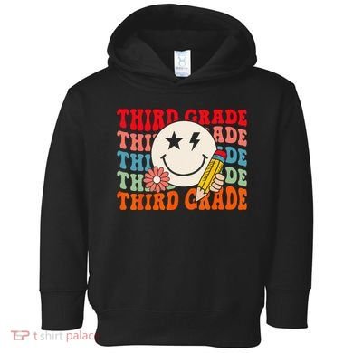 Groovy Retro Third Grade Back To School Students Teachers Toddler Hoodie