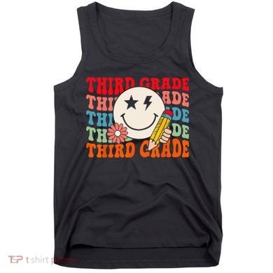 Groovy Retro Third Grade Back To School Students Teachers Tank Top