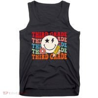 Groovy Retro Third Grade Back To School Students Teachers Tank Top thumb 0