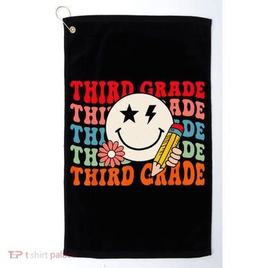 Groovy Retro Third Grade Back To School Students Teachers Golf Towel