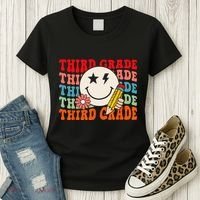 Groovy Retro Third Grade Back To School Students Teachers Women's T-Shirt thumb 3