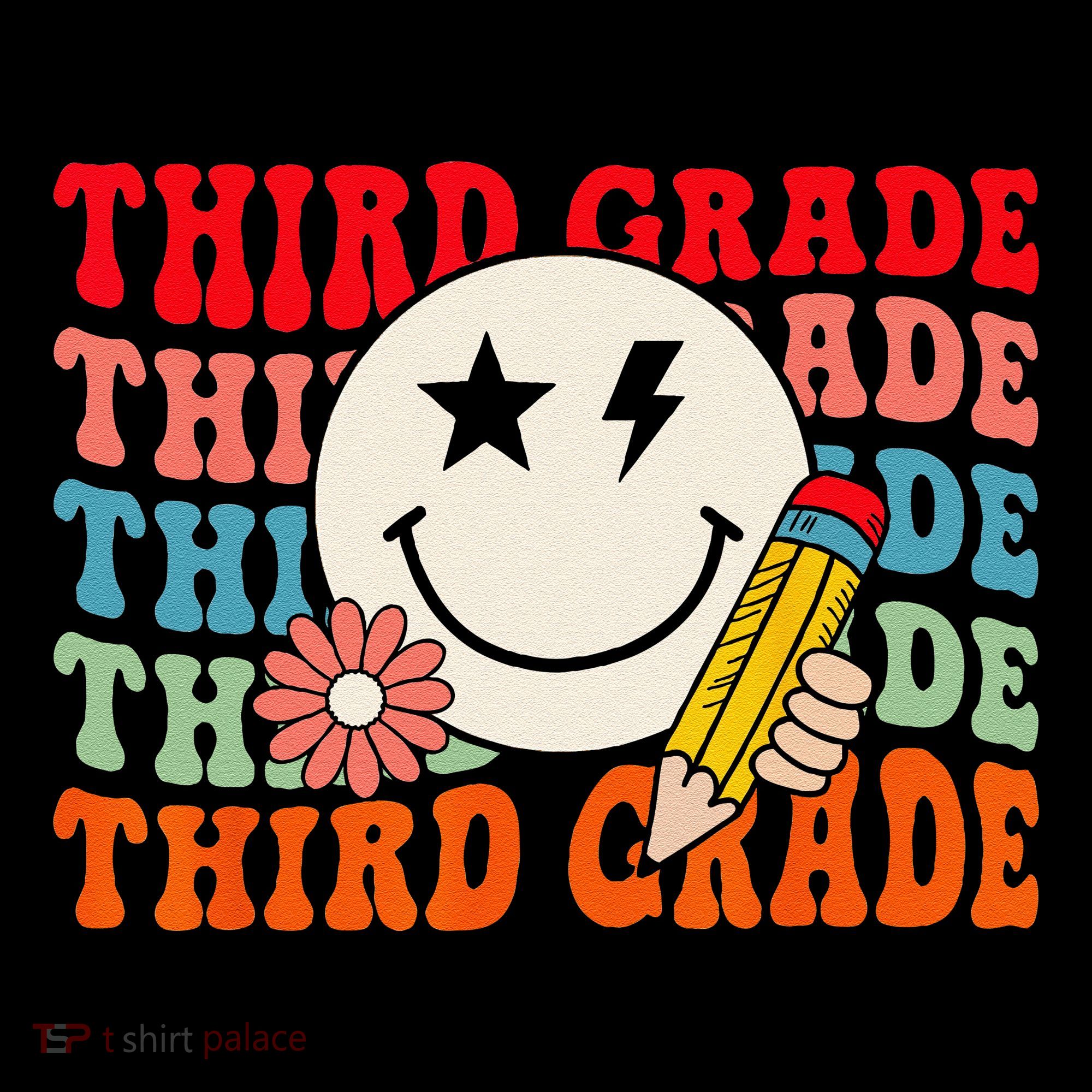 Groovy Retro Third Grade Back To School Students Teachers Women's T-Shirt