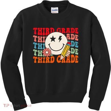 Groovy Retro Third Grade Back To School Students Teachers Kids Sweatshirt