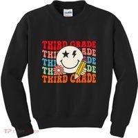 Groovy Retro Third Grade Back To School Students Teachers Kids Sweatshirt thumb 0