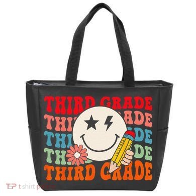 Groovy Retro Third Grade Back To School Students Teachers Tote Bag