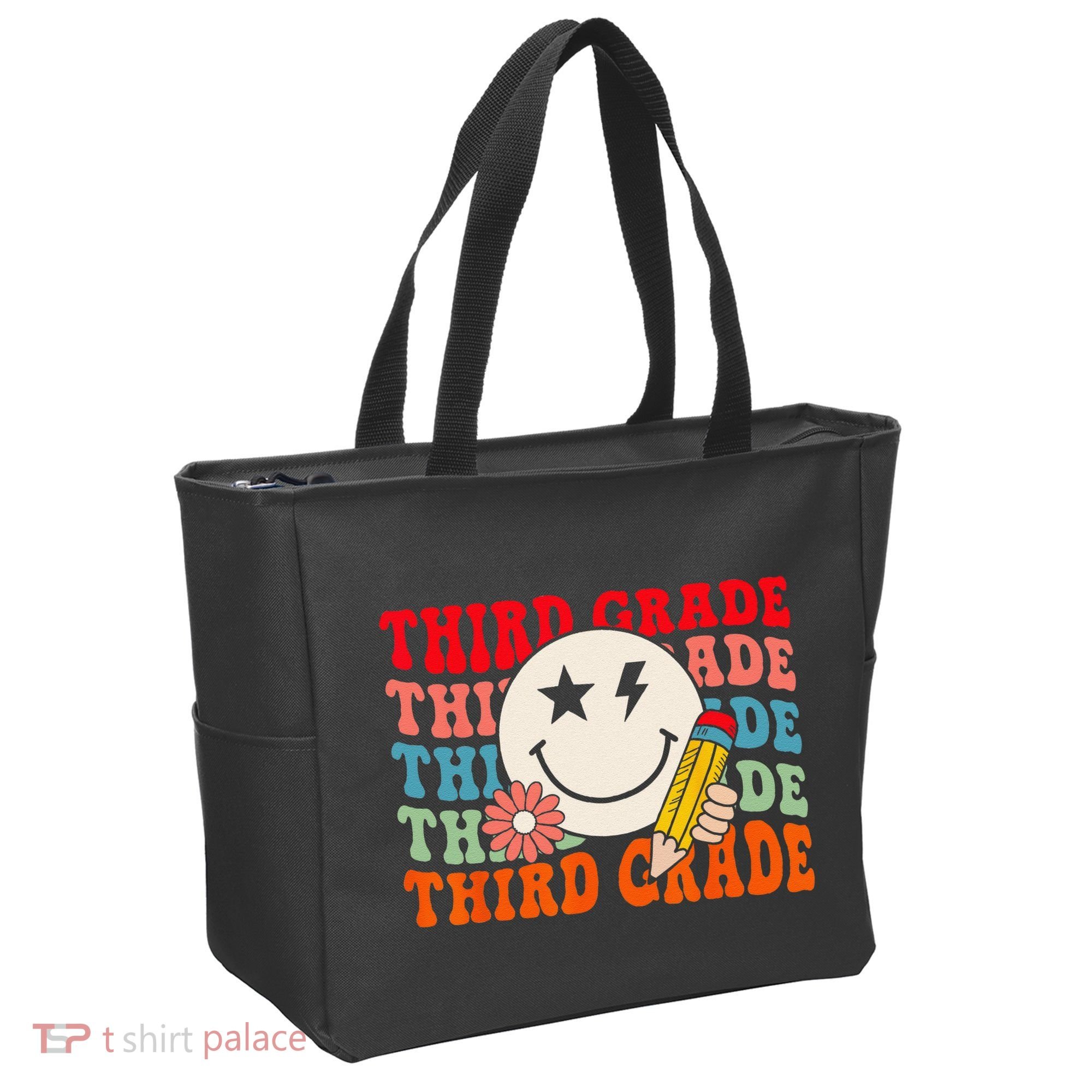Groovy Retro Third Grade Back To School Students Teachers Tote Bag