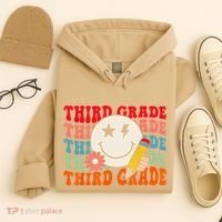 Groovy Retro Third Grade Back To School Students Teachers Hoodie thumb 4