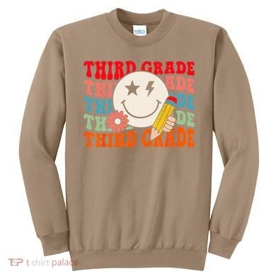 Groovy Retro Third Grade Back To School Students Teachers Sweatshirt