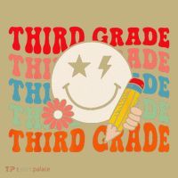 Groovy Retro Third Grade Back To School Students Teachers Sweatshirt thumb 2