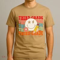 Groovy Retro Third Grade Back To School Students Teachers T-Shirt thumb 3