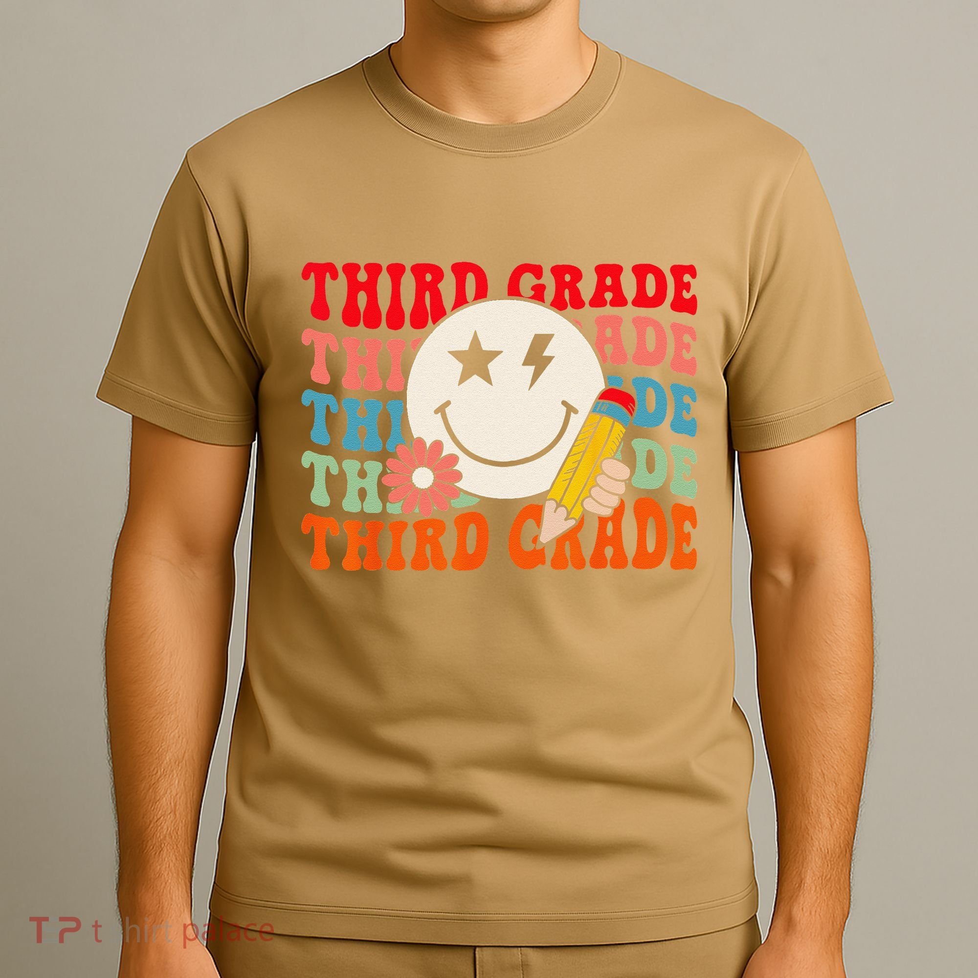 Groovy Retro Third Grade Back To School Students Teachers T-Shirt