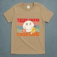 Groovy Retro Third Grade Back To School Students Teachers T-Shirt thumb 5