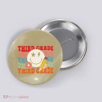 Groovy Retro Third Grade Back To School Students Teachers Button thumb 0