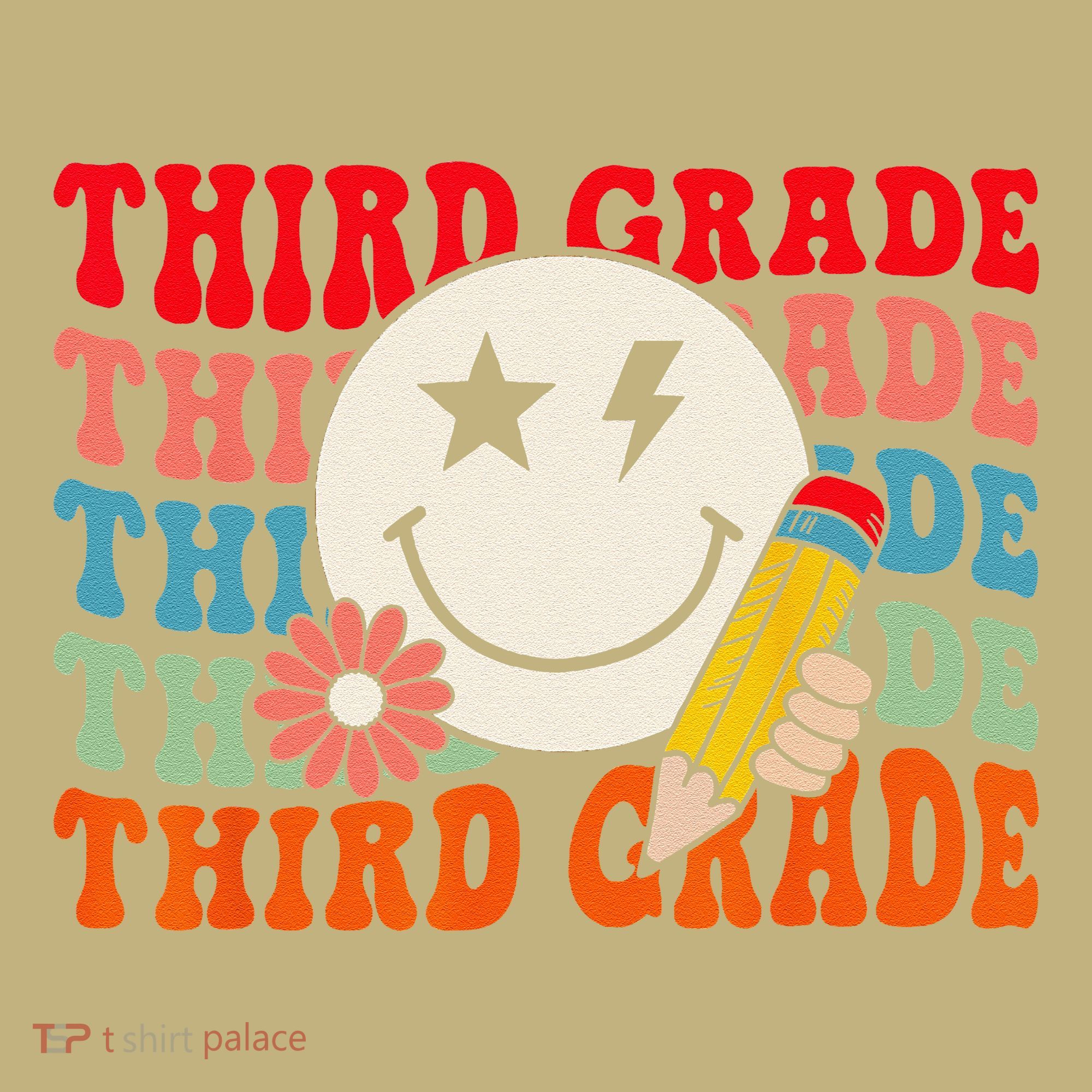 Groovy Retro Third Grade Back To School Students Teachers Mousepad