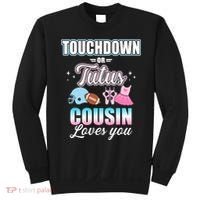 Gender Reveal Touchdowns Or Tutus Cousin Matching Baby Party Sweatshirt thumb 0