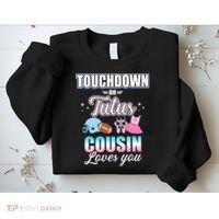 Gender Reveal Touchdowns Or Tutus Cousin Matching Baby Party Sweatshirt thumb 2