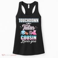 Gender Reveal Touchdowns Or Tutus Cousin Matching Baby Party Women's Tank Top thumb 0