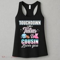 Gender Reveal Touchdowns Or Tutus Cousin Matching Baby Party Women's Tank Top thumb 3