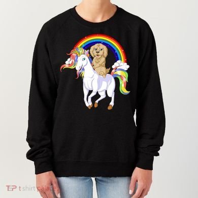 Goldendoodle Riding Unicorn Women's Sweatshirt