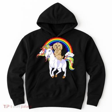Goldendoodle Riding Unicorn Hoodie