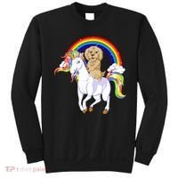 Goldendoodle Riding Unicorn Sweatshirt thumb 0