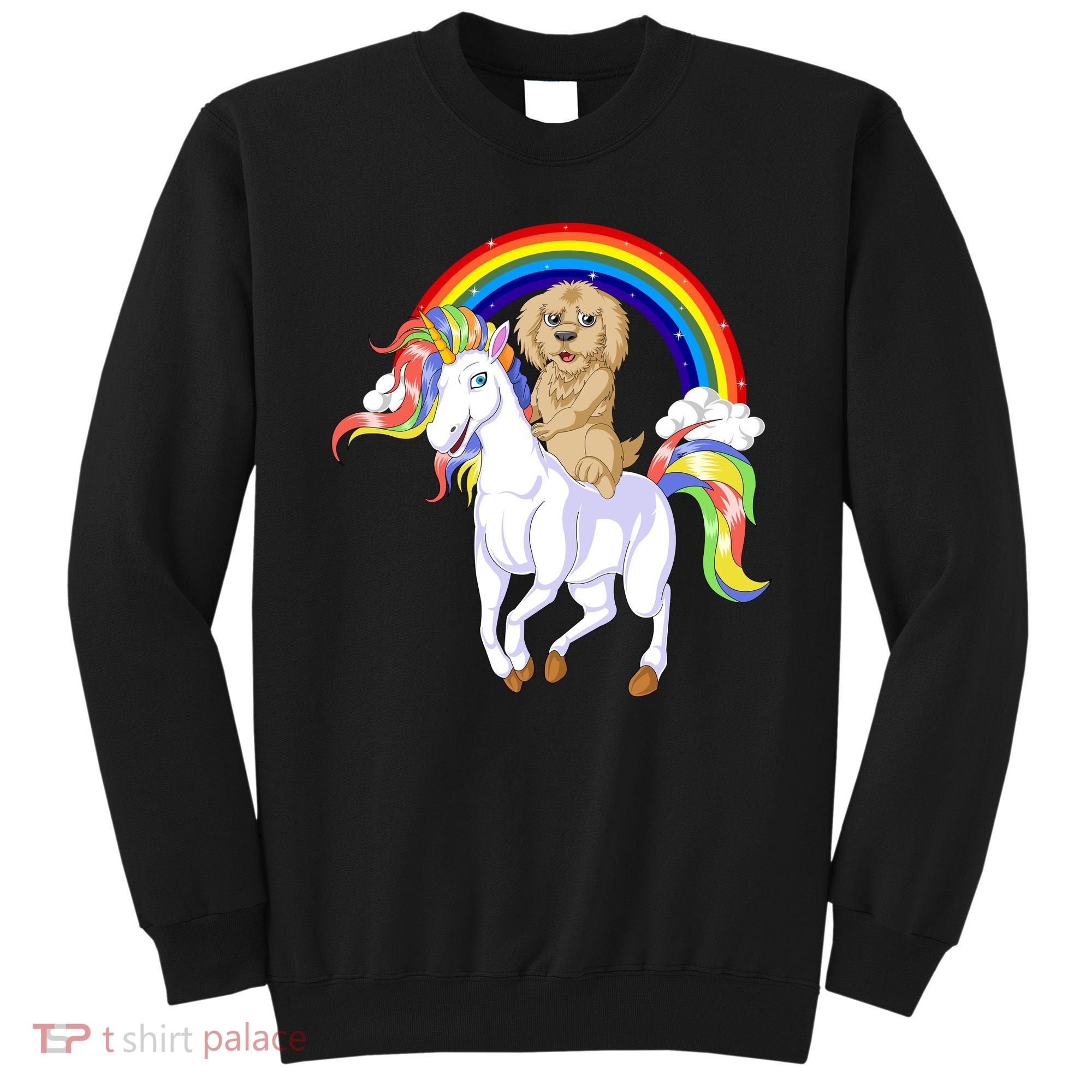 Goldendoodle Riding Unicorn Sweatshirt