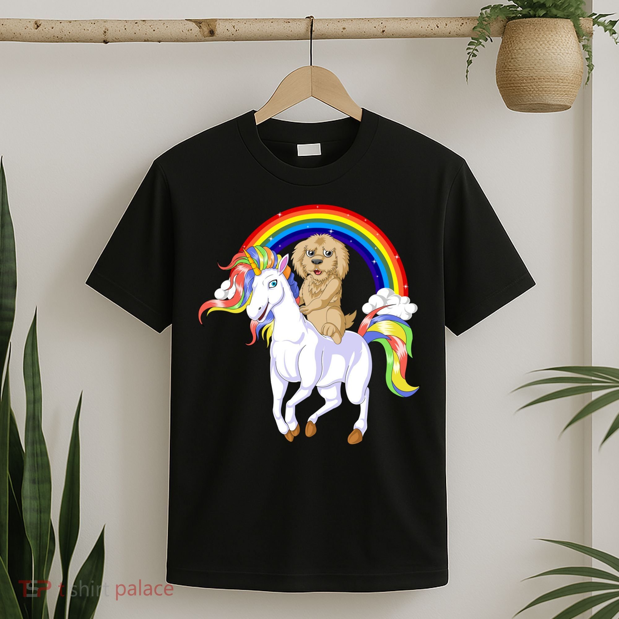 Goldendoodle Riding Unicorn T-Shirt