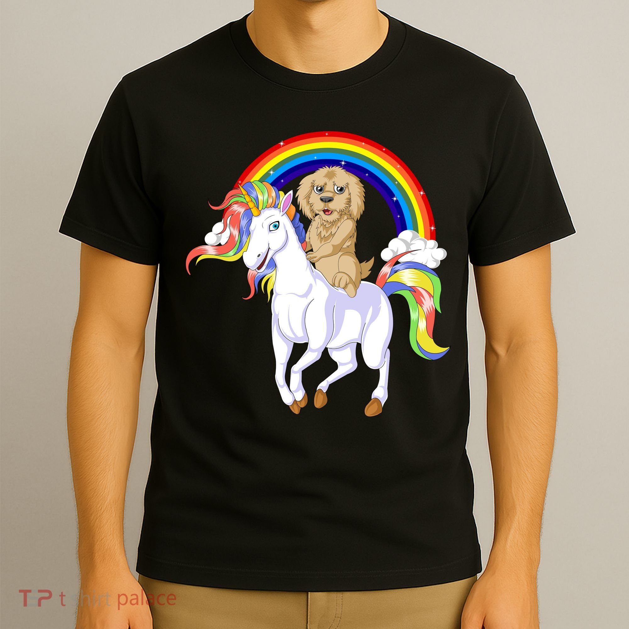 Goldendoodle Riding Unicorn T-Shirt