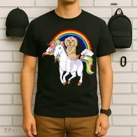 Goldendoodle Riding Unicorn T-Shirt thumb 6