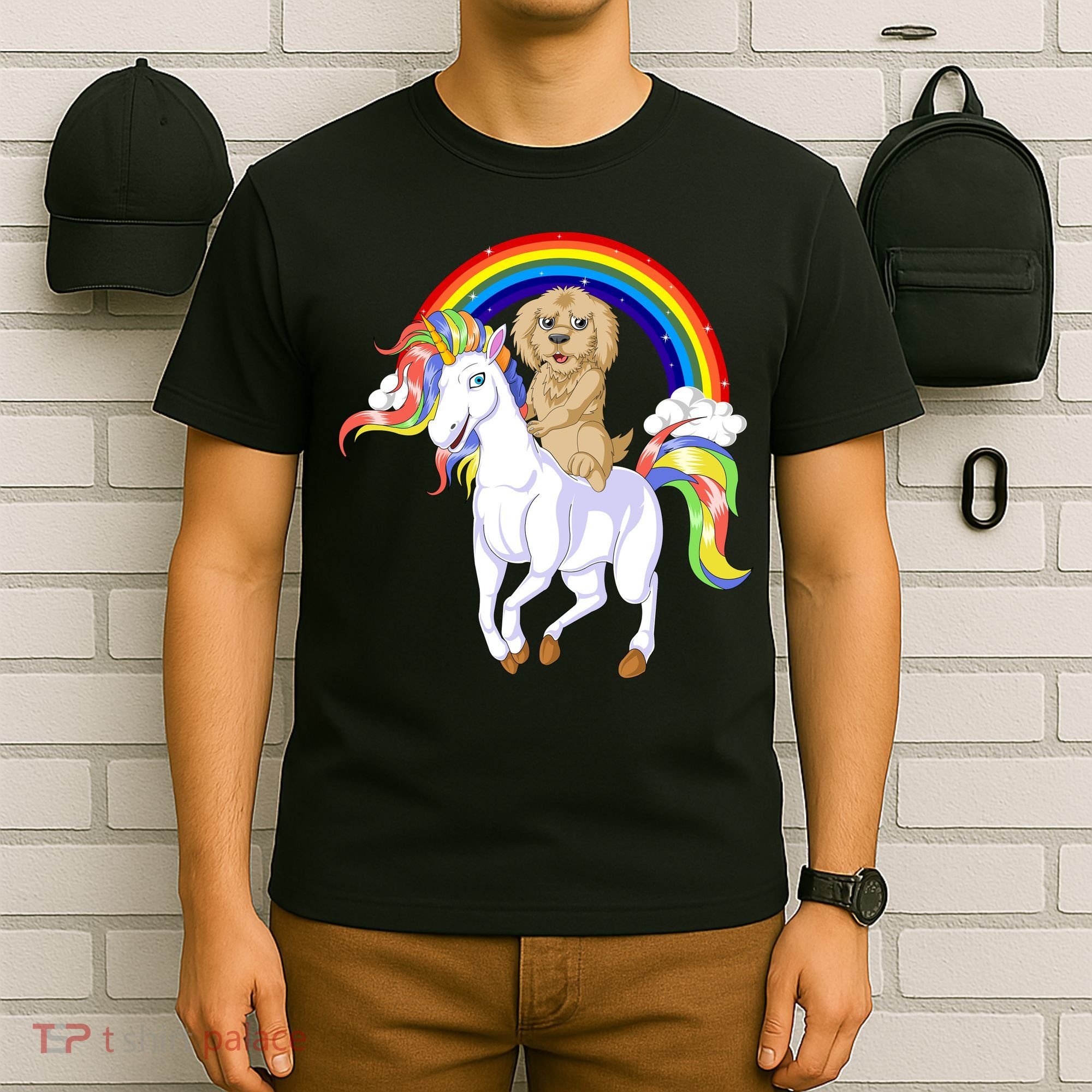 Goldendoodle Riding Unicorn T-Shirt