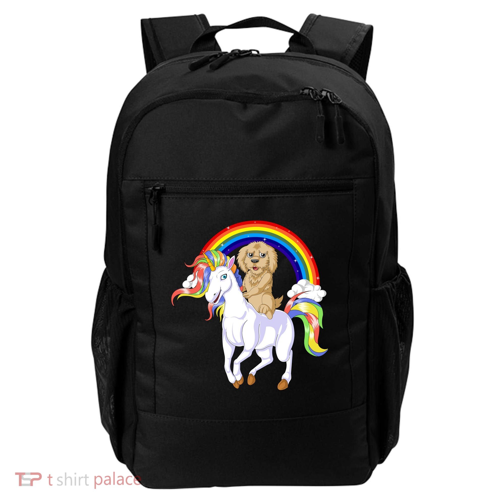 Goldendoodle Riding Unicorn Backpack
