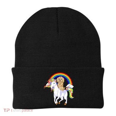 Goldendoodle Riding Unicorn Beanie