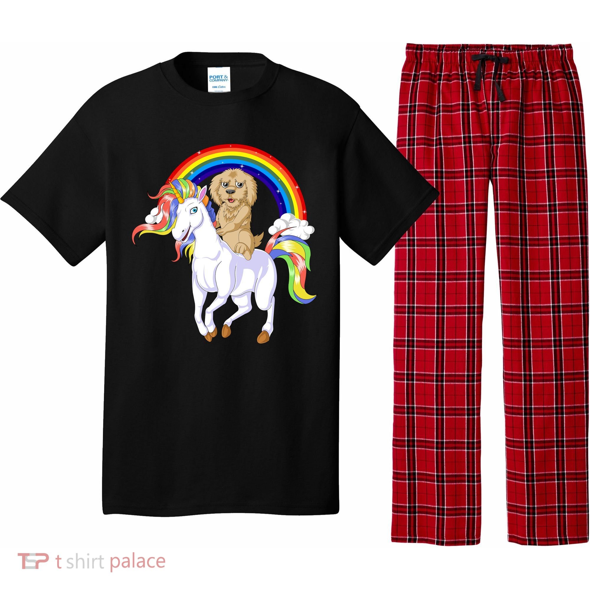 Goldendoodle Riding Unicorn Pajama Set