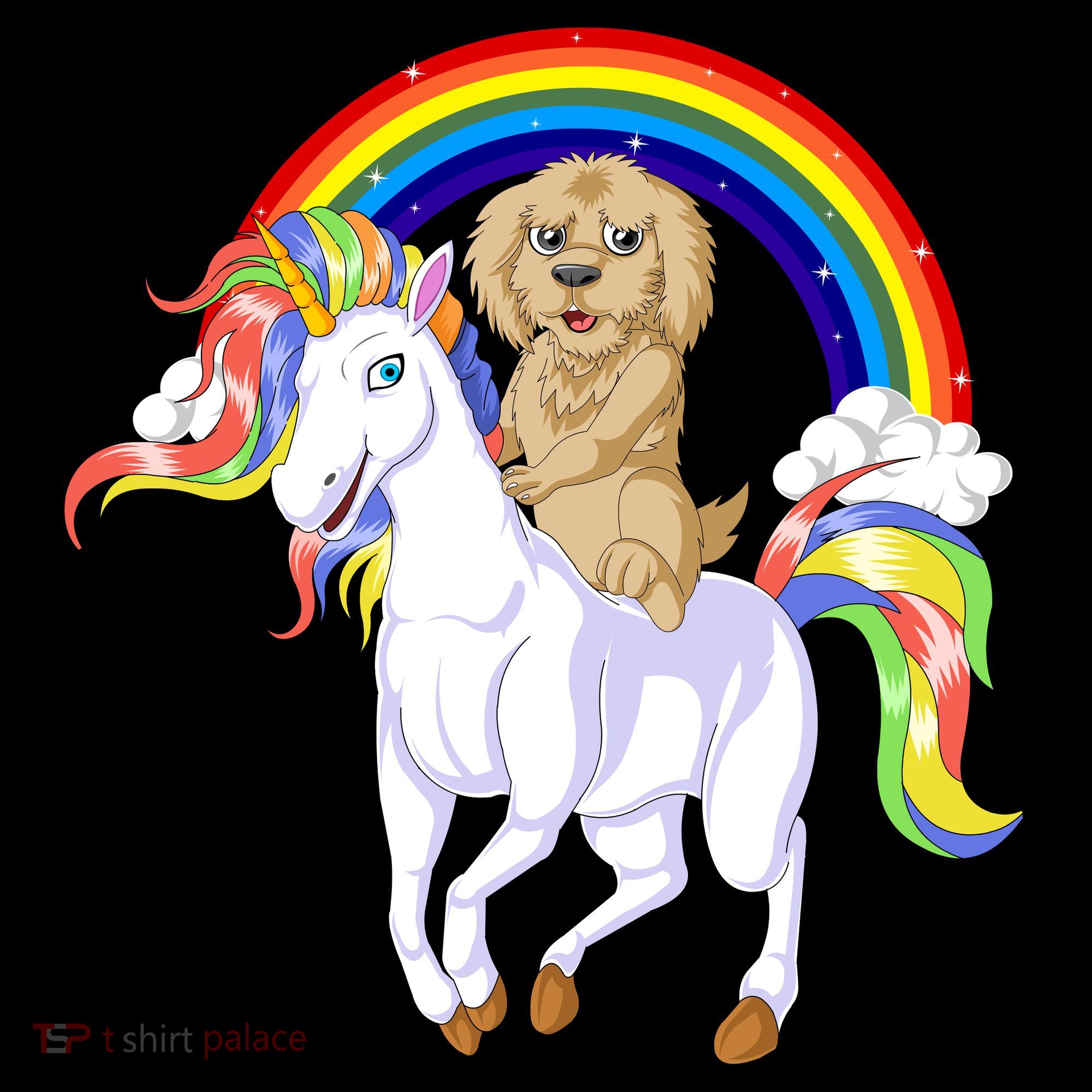 Goldendoodle Riding Unicorn Women's Hoodie
