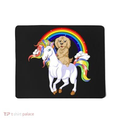 Goldendoodle Riding Unicorn Mousepad