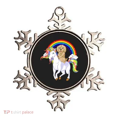 Goldendoodle Riding Unicorn Ornament