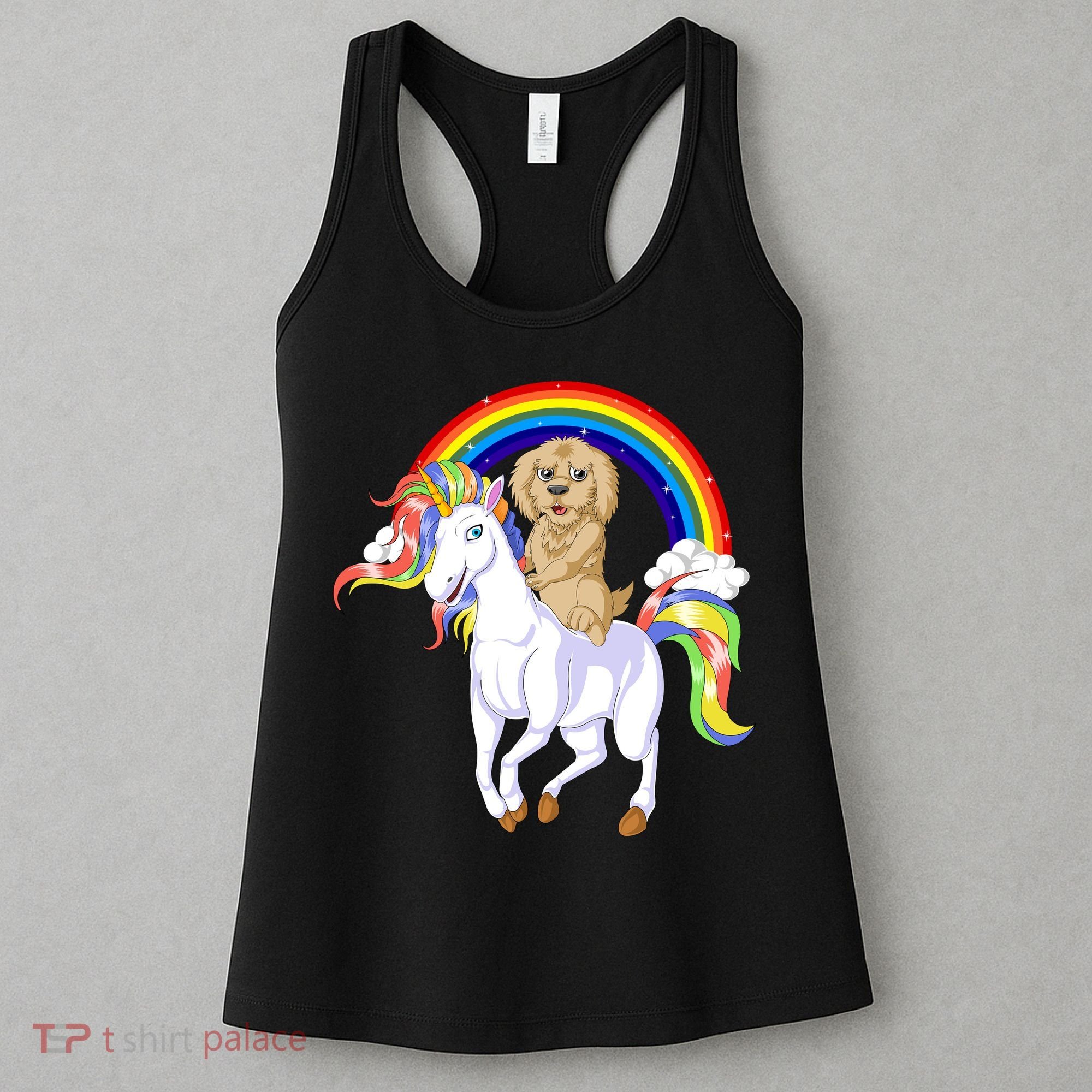 Goldendoodle Riding Unicorn Women's Tank Top