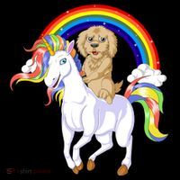 Goldendoodle Riding Unicorn Toddler Hoodie thumb 2