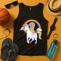 Goldendoodle Riding Unicorn Tank Top thumb 4