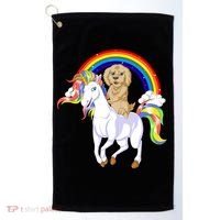 Goldendoodle Riding Unicorn Golf Towel thumb 0