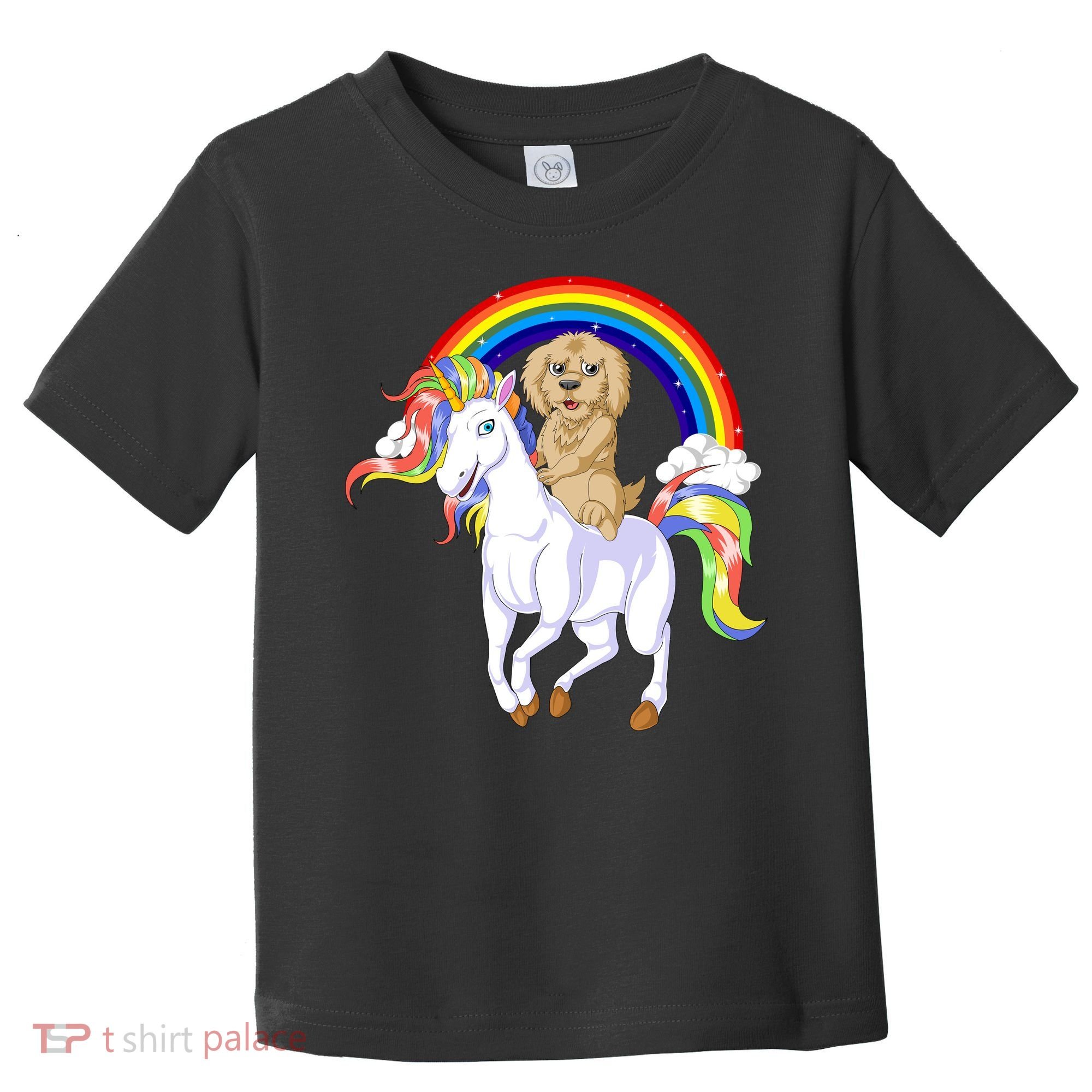 Goldendoodle Riding Unicorn Toddler T-Shirt