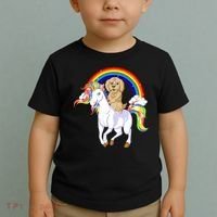 Goldendoodle Riding Unicorn Toddler T-Shirt thumb 2