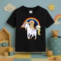Goldendoodle Riding Unicorn Toddler T-Shirt thumb 3