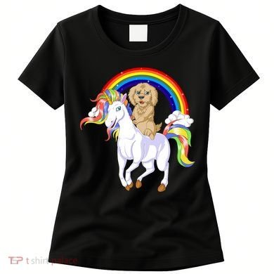 Goldendoodle Riding Unicorn Women's T-Shirt